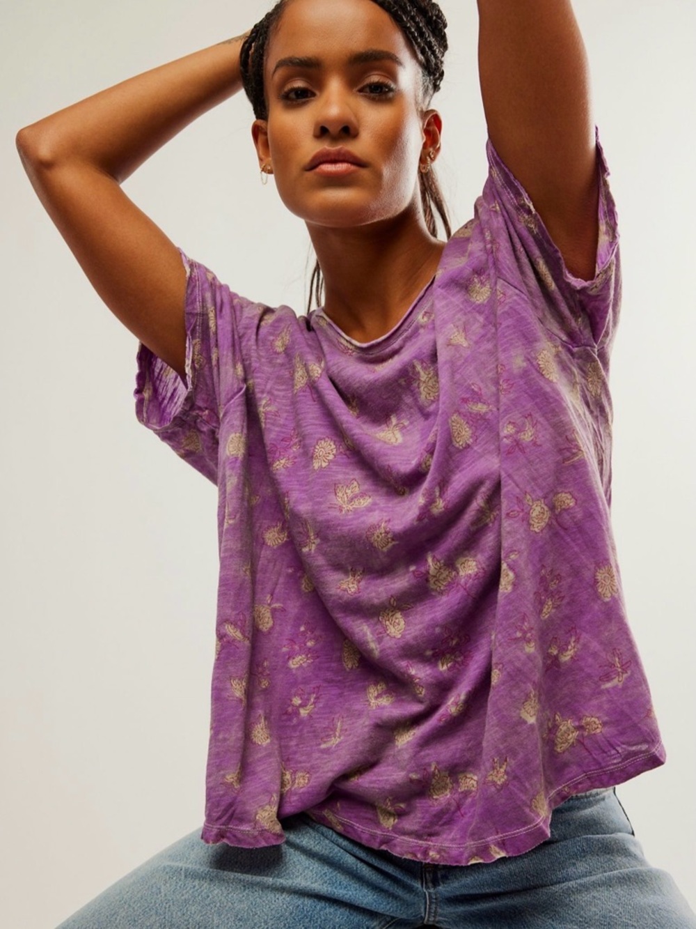 Magnolia Pearl TOP 1592 Nectar Floral Tee Agate NWT OS